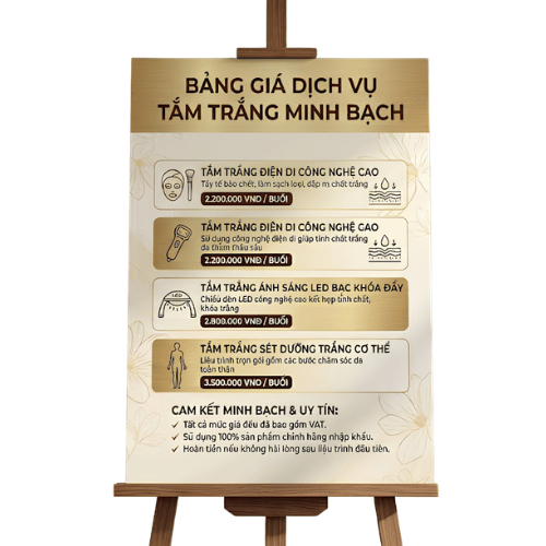 Bảng giá dịch vụ tắm trắng minh bạch tại spa tắm trắng uy tín