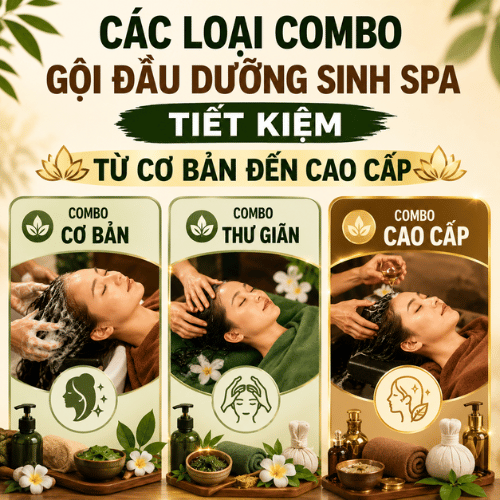 Các loại combo gội đầu dưỡng sinh spa tiết kiệm từ cơ bản đến cao cấp