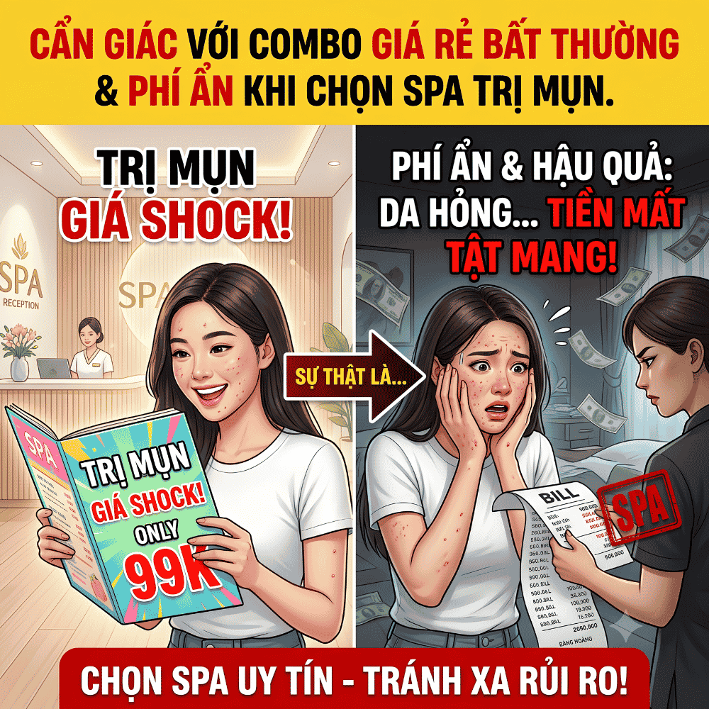 Cẩn giác với combo giá rẻ bất thường và phí ẩn khi chọn spa trị mụn.