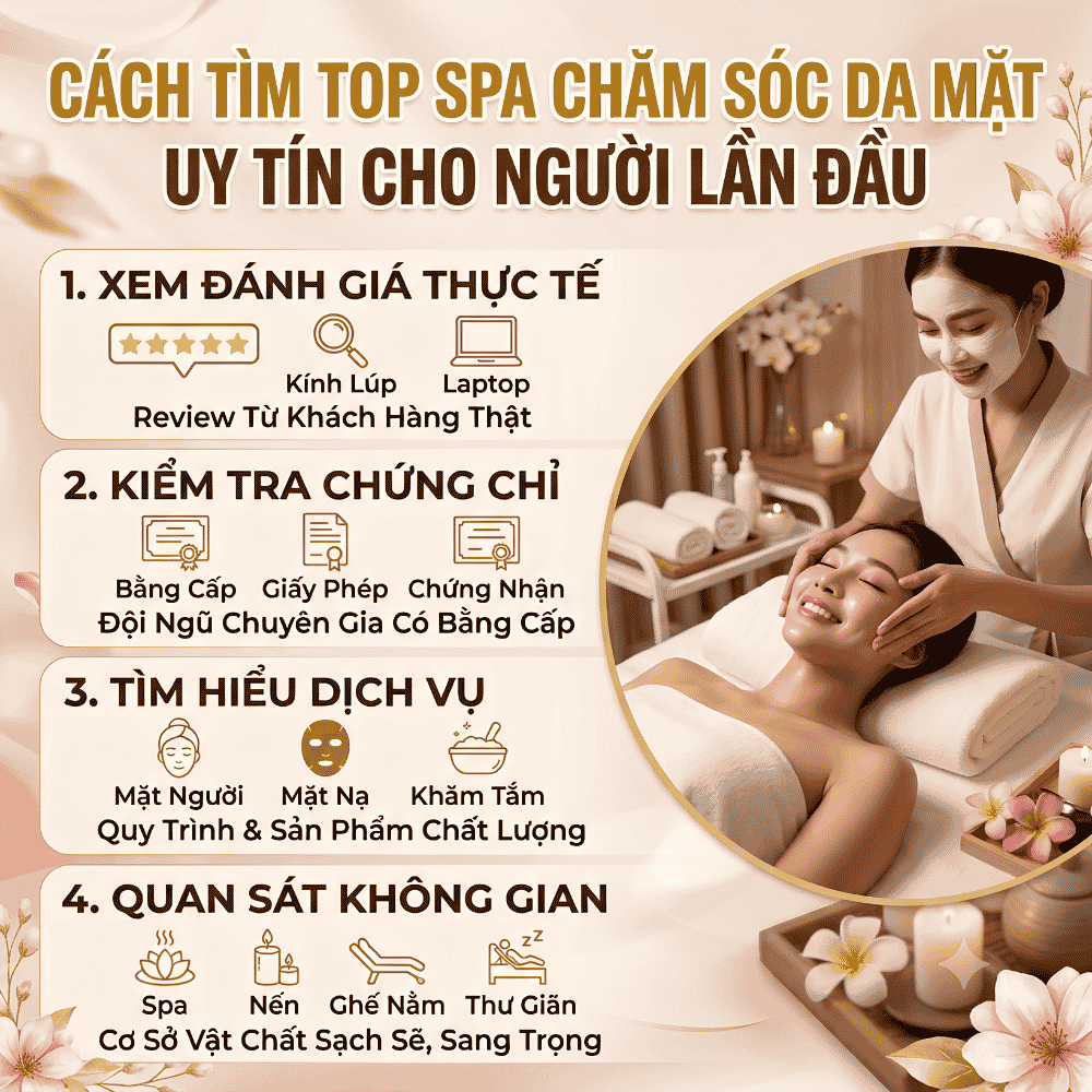 Cách tìm top spa chăm sóc da mặt uy tín cho người lần đầu