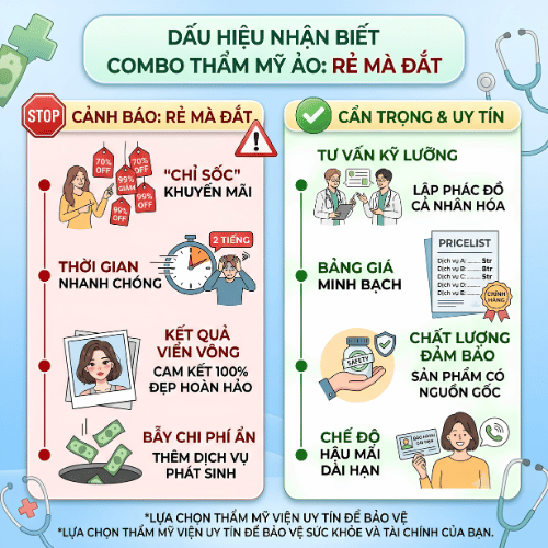 Dấu hiệu nhận biết combo thẩm mỹ ảo rẻ mà đắt