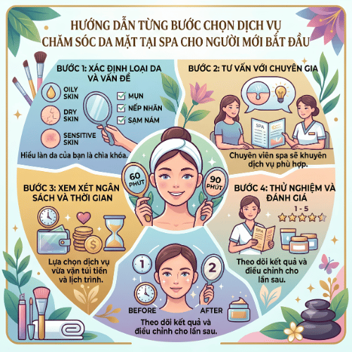 Hướng dẫn từng bước chọn dịch vụ chăm sóc da mặt tại spa cho người mới bắt đầu