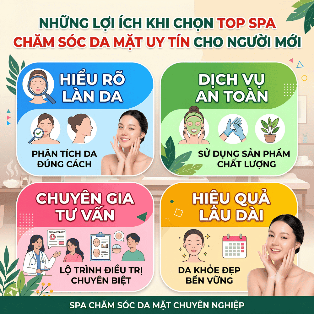 Những lợi ích khi chọn top spa chăm sóc da mặt uy tín cho người mới