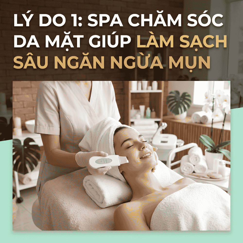 Lý do 1: Spa chăm sóc da mặt giúp làm sạch sâu ngăn ngừa mụn