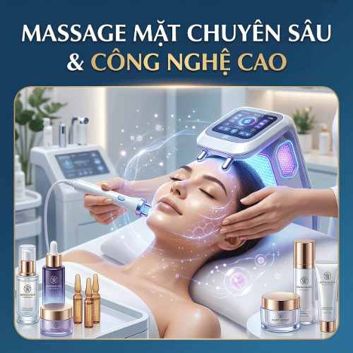 Massage mặt chuyên sâu ứng dụng công nghệ cao và sản phẩm chuyên biệt