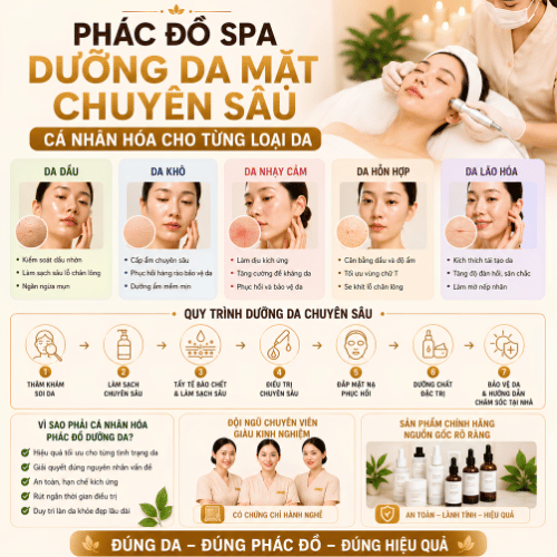 Phác đồ spa dưỡng da mặt chuyên sâu cá nhân hóa cho từng loại da