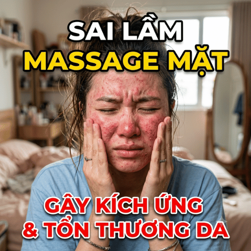 Sai lầm massage mặt không đúng thời điểm gây kích ứng và tổn thương da