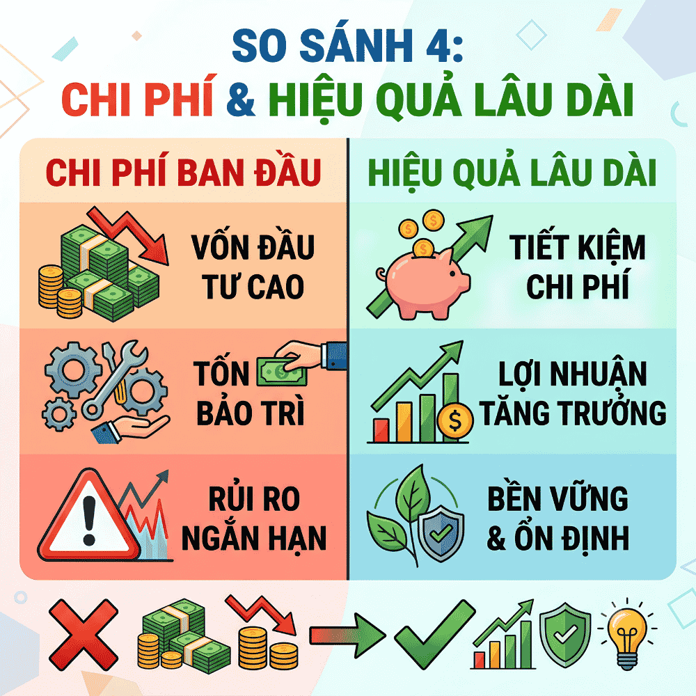 So sánh 4: Chi phí và hiệu quả lâu dài