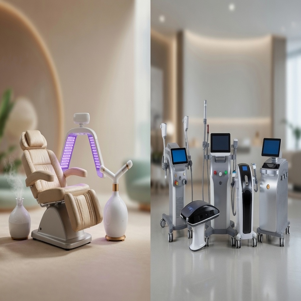  So sánh sự khác biệt giữa máy móc spa thư giãn và máy móc thẩm mỹ viện y khoa công nghệ cao.