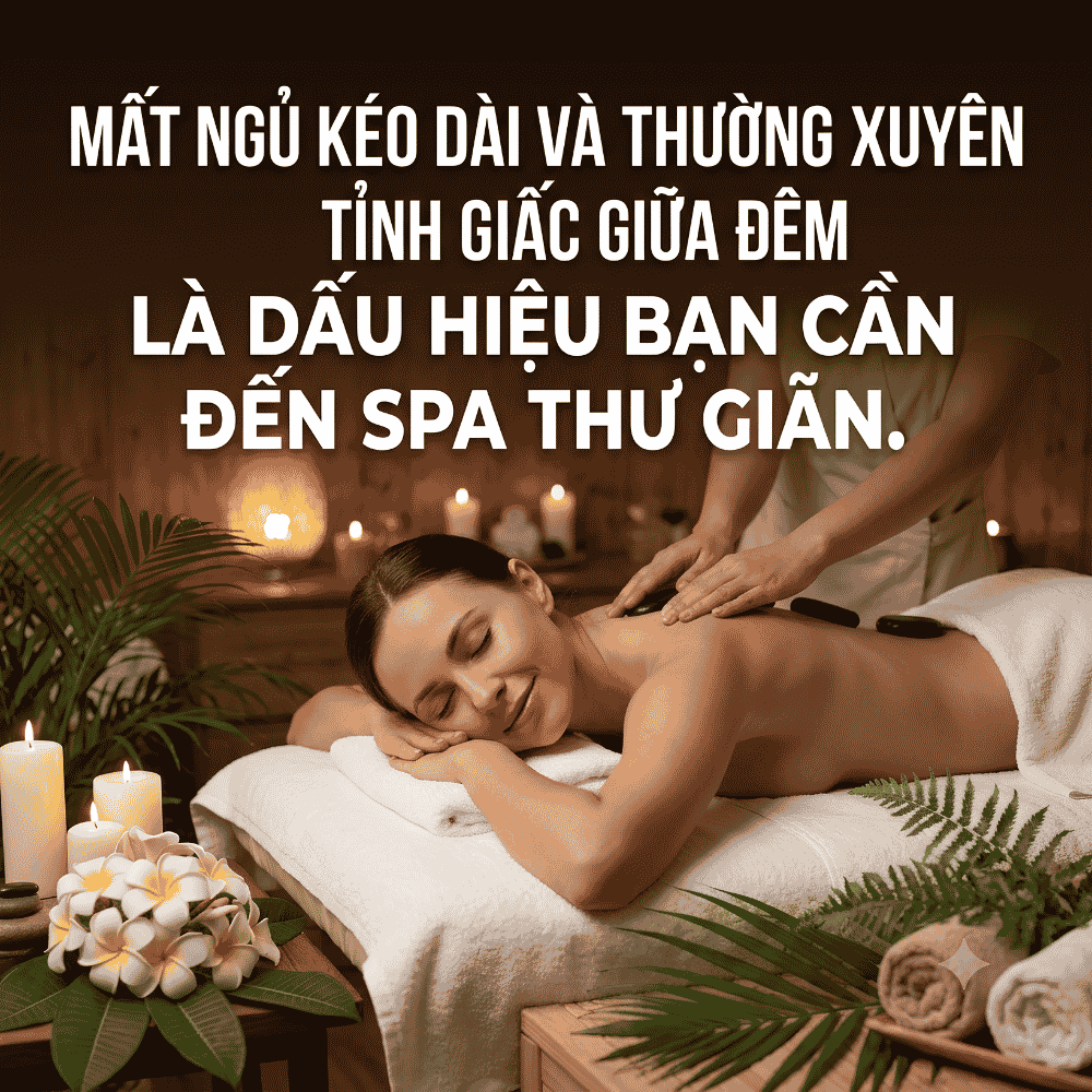 Mất ngủ kéo dài và thường xuyên tỉnh giấc giữa đêm là dấu hiệu bạn cần đến spa thư giãn.