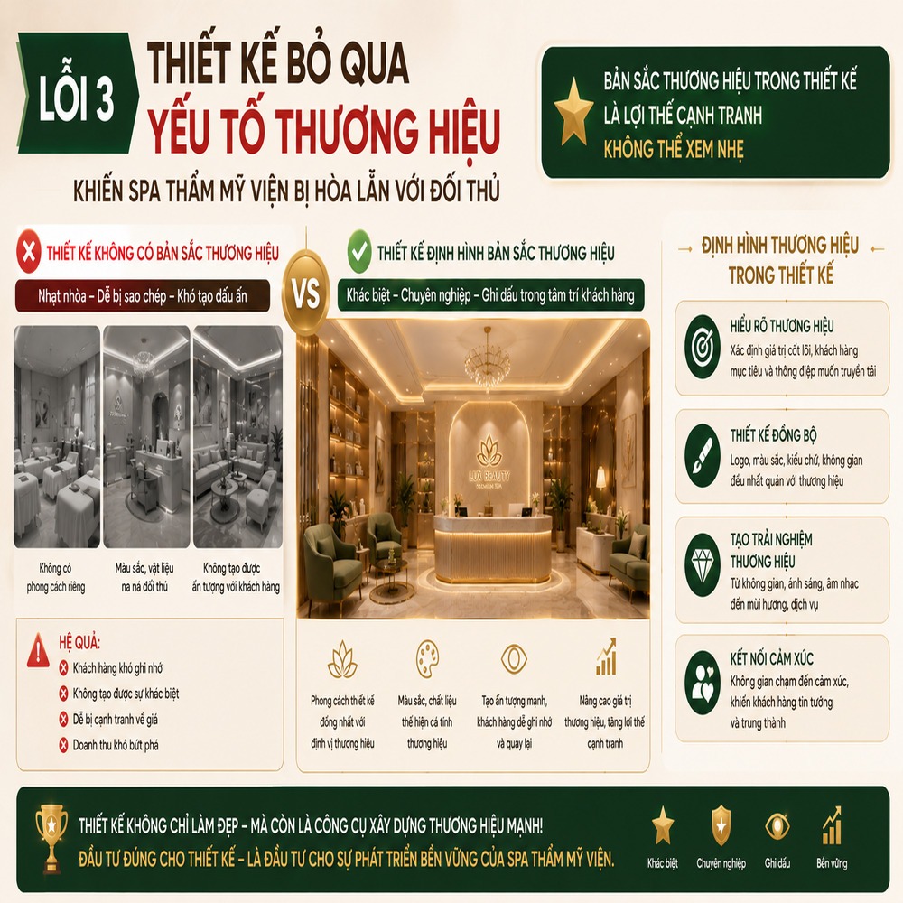  Lỗi thiết kế bỏ qua yếu tố thương hiệu khiến spa thẩm mỹ viện bị hòa lẫn với đối thủ