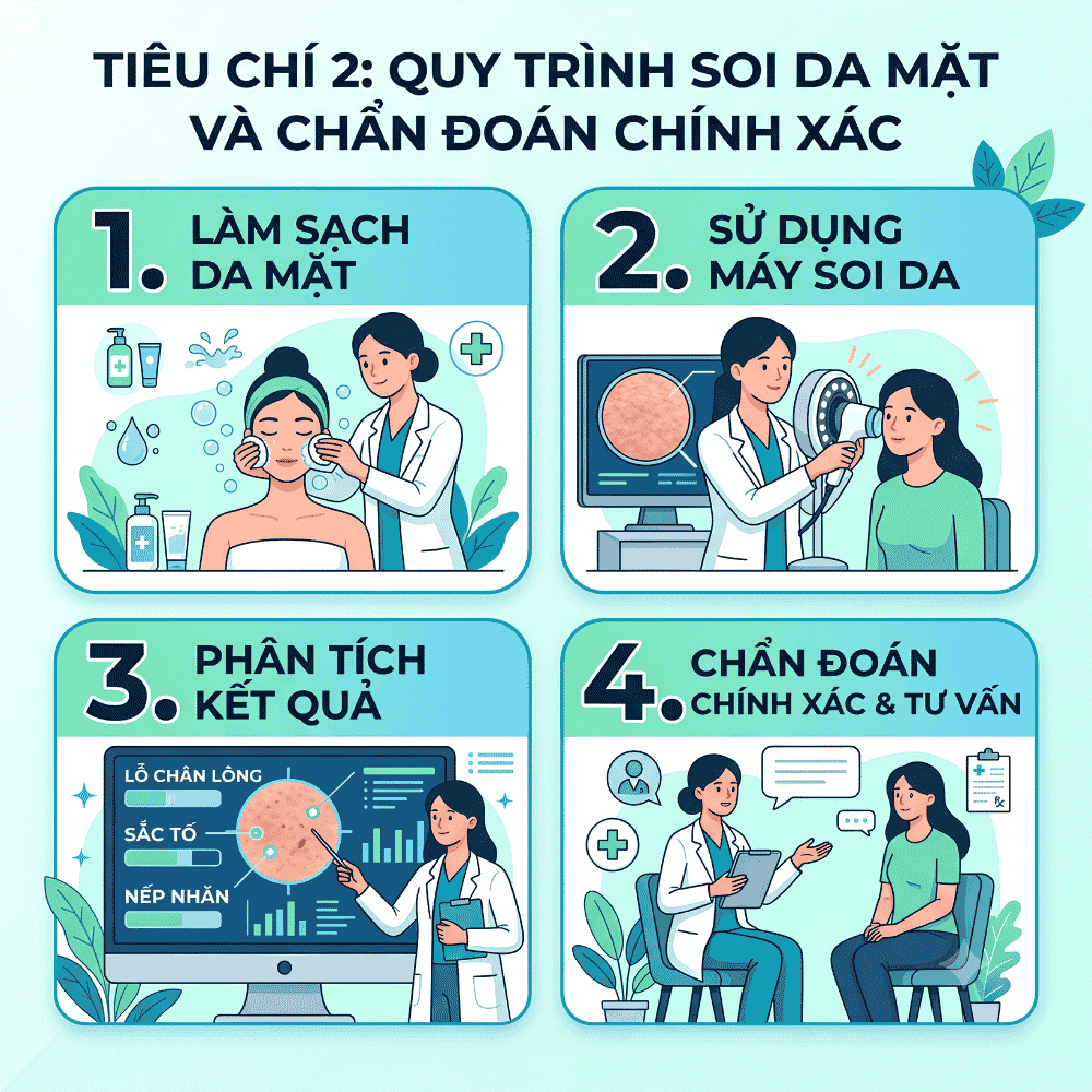 Tiêu chí 2: Quy trình soi da và chẩn đoán chính xác