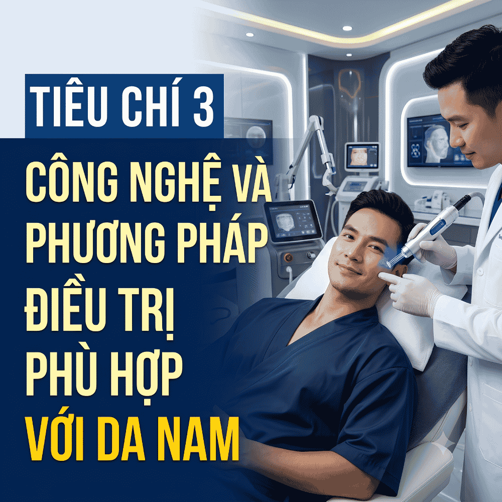 Tiêu chí 3: Công nghệ và phương pháp điều trị phù hợp với da nam