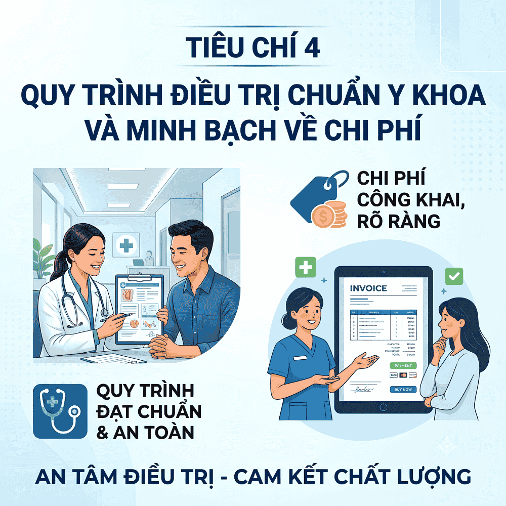 Tiêu chí 4: Quy trình điều trị chuẩn y khoa và minh bạch về chi phí